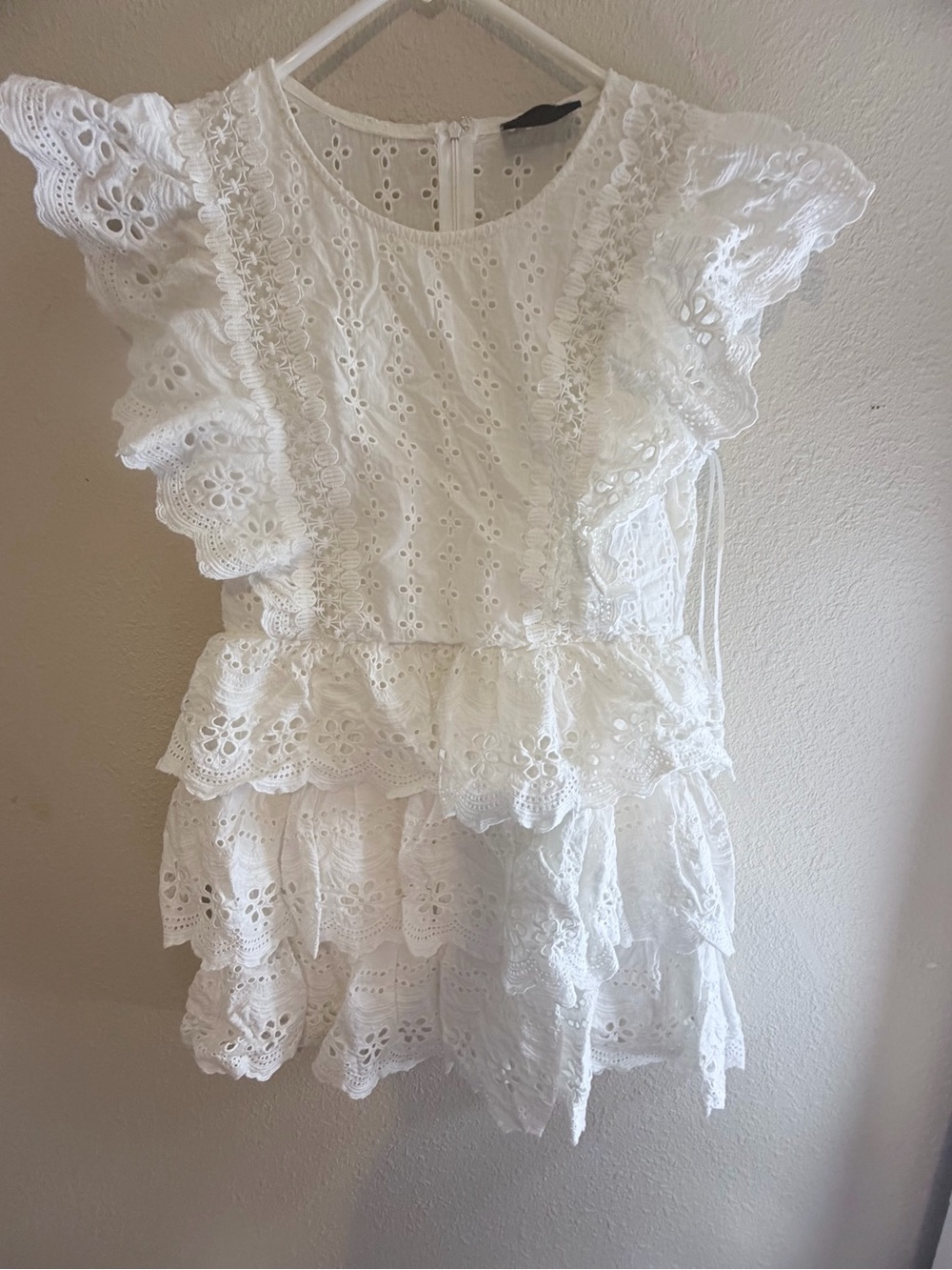 Vici White Eyelet Ruffle Dress for Women